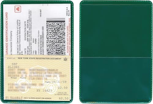 StoreSMART® - Green-Back Auto Insurance & ID Card Holders - 50 Pack - RFS20-G50 by StoreSMART