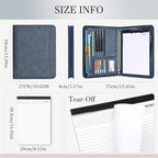 Leathario Portfolio Binder, Padfolio Organizer, 3 Ring Binder with Zipper - Image 2