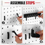 Novabright 6 Pieces Pegboard Organizer Accessories Set, Screwdriver Holder and Double Hole Pliers Holders, Pegboard Tool Hangers for Screwdrivers, Pliers, Scissors Wall Garage Workshop Storage (Black) - Image 5