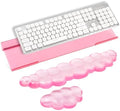 Pink Acrylic Ergonomic Keyboard Stand with Silicone Wrist Rest by Rskinieei