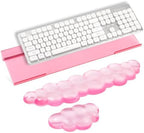 Pink Acrylic Ergonomic Keyboard Stand with Silicone Wrist Rest by Rskinieei