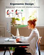 Aoviho 360° Rotating Laptop Stand for Desk | Adjustable, Foldable, Portable Aluminum Ergonomic Riser | Compatible with MacBook, Dell, HP & All Laptops 10-16 inch | Silver - Image 4