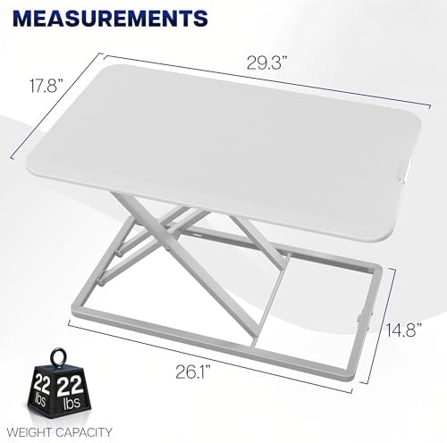 VIVO White 29 in Single Top Standing Desk Converter, DESK-V000UW - Image 3