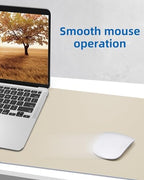 AFIING Leather Desk Pad Protector, Mouse Pad, Office Desk Mat, Non-Slip PU Leather Desk Blotter, Large Desk Mat, Waterproof Keyboard Mat for Office/Home/Decor (Beige, 55" x 17") - Image 6