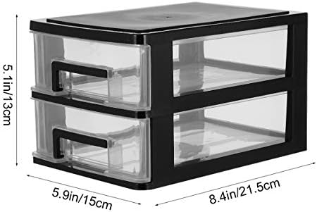 DOITOOL 2 Tier Plastic Drawer Type Closet, Plastic Home Office Storage Organizer, Makeup Organizer Storage Station Cube, Cosmetics Jewelry Storage Box for Bathroom, Dorm, Desk, Countertop, Office - Image 3