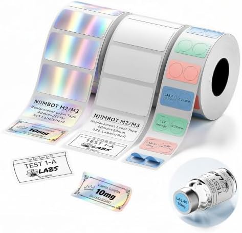 NIIMBOT M2/M3 Thermal Transfer Labels 3 Rolls Multi-Color Pack by NIIMBOT%C2%AE