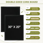 Double-Sided Wood Framed Cork Board with Linen, 30" x 20"（Black） - Image 4