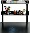Yuxh Clamp on Desk Shelf 2‑Tier, Black, Large by Yuxh