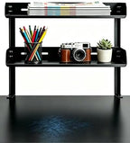 Yuxh Clamp on Desk Shelf 2‑Tier, Black, Large by Yuxh
