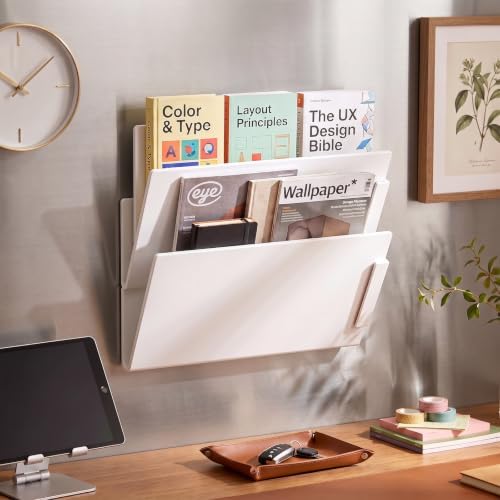 2 PCS Magnetic Wall File Organizer, Hanging Metal Wall File Holder - Image 5
