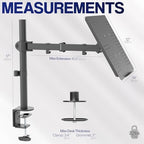 VIVO Single Laptop Notebook Desk Mount Stand, Fully Adjustable Extension with C-clamp, Fits up to 17 inch Laptops, Black, STAND-V001L - Image 3