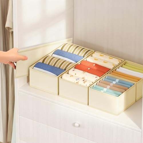 DIMJ Drawer Organizer Clothes Storage - 18 Pack Baby Dresser Organizer for Nursery, Foldable Drawer Dividers for Bedroom Closet Organization, Fabric Storage Bins for Socks, Underwears, Bras - Image 7