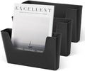 YOHOM Adhesive File Holder Plastic Document Folder Door No Drilling Mount Mail Magazine Organizer A4 Filing Envelopes Folder, Office Wall Mount Single Pocket (BLACK, 3 PCS) by Yohom
