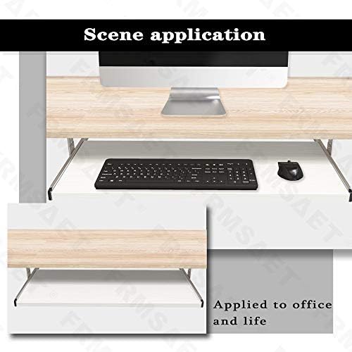 FRMSAET Under Desk 20/24/30 inch Keyboard Drawer Platform (30 in, White) - Image 6
