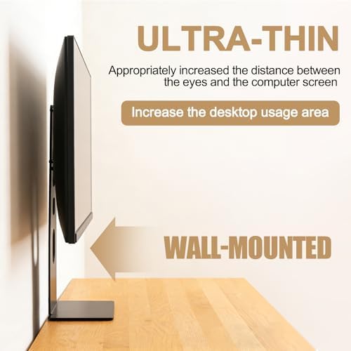 Ultrathin computer monitor stand for desk Wall-attached monitor riser for 13 inch to 34 inch screen VESA 75/100 Compatible Cable ports face downward maximizes your usable desk space white - Image 6