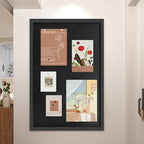 31.5"x48" Black Framed Black Linen Bulletin Board, Pin Board - Image 2