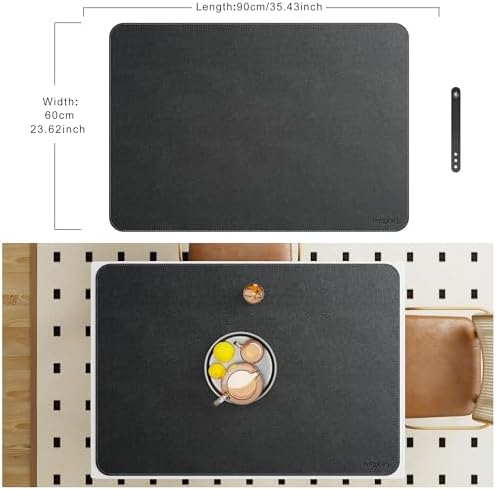 Mydours 40"x28" XL Large Desk Mat - Full Desk Blotter Mouse Pad, (Black) - Image 3