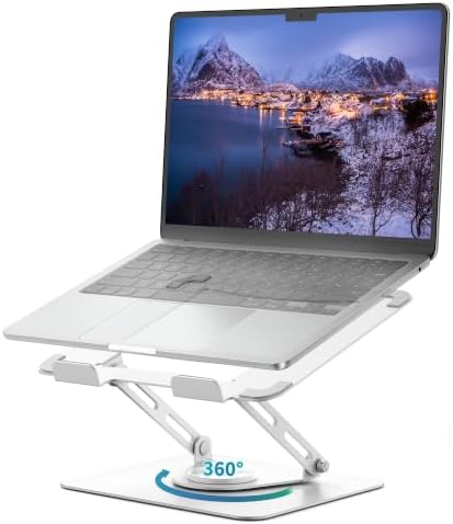 ALASHI 360° Rotating Laptop Stand, Multi-Angle, 10-17", White by ALASHImakeyourlifesimplerandeasier%EF%BC%81