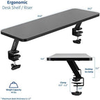 VIVO Black Clamp-on Small 26 inch Ergonomic Desk Shelf, Single Computer Monitor Stand Riser - Desk Organizer Holds 1 Screen or Laptop STAND-SHELF24B - Image 2