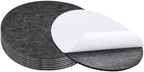 PATIKIL 12" Diameter Felt Furniture Pads, 8 Pack 1/5" Thick Lamp Base Felt Round Soft Adhesive Non-Slip Anti-Scratch Backed Felt Floor Protector for Lamp Furniture DIY Craft, Dark Grey by PATIKIL