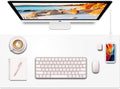 Desk Mat with Wireless Charging, White Mouse Pad with Wireless Charger, Desk Pad Matt for Desktop, Mousepad Gaming Large Mouse Pad, Leather Compute for Keyboard and Mouse, 32" x 16" by HopeLum