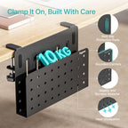 PEGZONE Desk Side Storage Organizer, Fits Flat Edge 0.4" to 2.2", Black - Image 4
