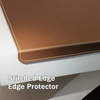 Leather Desk Mat with Stitched Edges & Edge Protection, Non-Slip Large Office Desk Mouse Pad for Work Game Typing, Waterproof Writing Table Extended Protector (Brown,39.4"x19.7") - Image 2