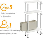Apicizon Narrow Side Table with Fabric Basket, 3-Tier End Table, White - Image 7