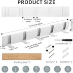2 Pack Foldable Stylish Modern Hook Rack with 5 Hooks, Coat Hooks Wall Mount, Metal Coat Hook Rail for Coat Hat Towel Purse Robes Mudroom Bathroom Entryway (White) - Image 2