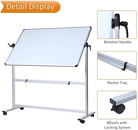 VIZ-PRO Double-Sided Magnetic Mobile Whiteboard, 48" x 32" - Image 5
