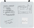 U Brands Glass Dry Erase Whiteboard, Cubicle Whiteboard, 16" x 20", White - Image 2