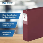 Premium Economy 3-Ring Binder, Spine Label, 2" Round Rings, Burgundy, 6 Pk - Image 4