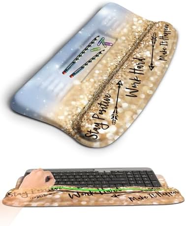 Ergonomic Wave Wrist Rest with Keyboard Stand, Cushioned Palm Rest, Comfortable Integrated Memory Foam for Natural Typing and Relieve Wrist Pain, Stay Positive by KUOSGM