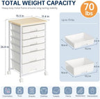 Delamu Rolling Storage Cart with 6 Drawers, Utility Craft Storage Cart - Image 2