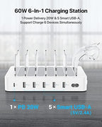 SooPii 60W 6-Port Charging Station for Multiple Devices with 6 Short Cables - Image 2