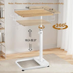 facka Adjustable C-Shaped TV Tray Table 18-32 Inch Height Couch Table - Image 2
