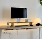 White Oak Single Monitor Stand Riser - 31.5" Wooden Monitor Stand for iMac, Laptop & Monitor, Minimalist Desk Shelf Organizer - Image 3