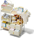 BBLIKE Diaper Caddy Organizer, Baby Storage Cart with Hanging Rack, Beige by BBLIKE