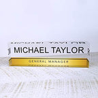 Artblox Personalized Name Plate for Desk | Gold Stripe On Clear Acrylic Glass | Custom Desk Name Plate Personalized with Name and Credentials for Teacher Phd Military Office Name Plate (8" X 2.5") - Image 2