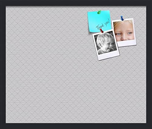 PinPix 24x20 inch Cork Bulletin Board. This Decorative Framed Pin Board Comes with Diamond Pattern in Light Grey Design and Satin Black. Ideal for Home, Office Decor or School (PinPix-524) by PinPixBulletinBoards