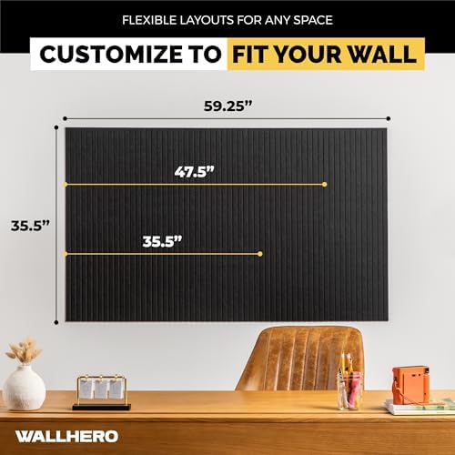 WALLHERO Large Bulletin Board, Tack Board, 59"x36" | 15 Pack | Wall Pin Board, Cork Board Alternative for Walls, Tablero de Corcho para Pared, Cord Board for Wall (Black Slats) - Image 4