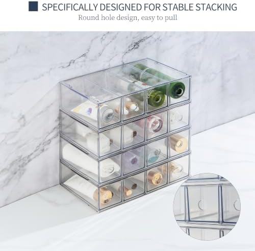 2-Piece Acrylic 8-Drawer Desktop Stacking Organizer - Image 5