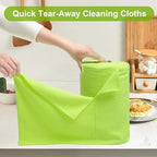 LIVOS Microfiber Cleaning Cloth Roll - 80 Pack, Reusable Paper Towels Green Tear Away, Microfiber Towels for Car, Super Absorbent Lint Free Cleaning Rags for House, Kitchen, Window-11.5"x11.5" - Image 2