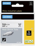 DYMO Rhino Industrial Heat-Shrink Labels 3/8" Tube Black Print on White by Dymo%C2%AE
