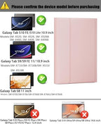 Case Keyboard for Samsung Galaxy Tab S10 Lite / S10 FE / S9 FE / S9 / S8 10.9-11 inch Cover - 7 Color Rainbow Change Backlit Detachable Magnetic Keyboard with S Pen Holder with Mouse - Pink - Image 2