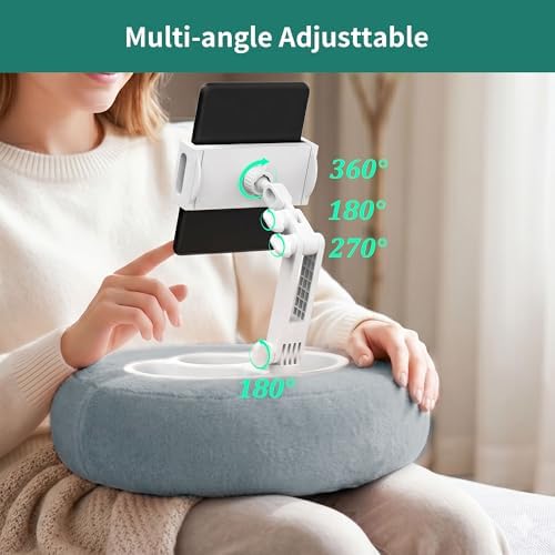 HomeMount Stable Tablet & Kindle Pillow Stand with Snack Tray, Grey - Image 3