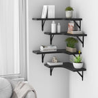 ROMGUAR CRAFT Corner Floating Shelves Wall Mounted Set of 4, Black - Image 5