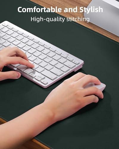Leather Desk Pad Protector,48"x24" - Premium Desk Mat, Office Desk Mat, Large Mouse Pad,Non-Slip Desk Blotter,Waterproof Desk Writing Pad for Office and Home(Dark Green) - Image 3