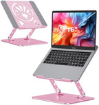 Adjustable Aluminum Laptop Stand for Desk,Ergonomic Riser, Pink by Axbima