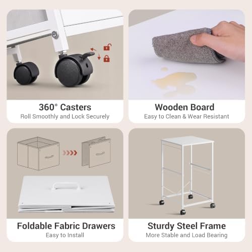 DEVAISE 2 Drawer Mobile File Cabinet with Open Storage Shelf - Image 6